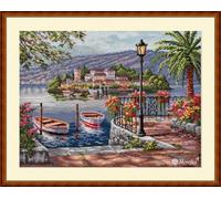 Merejka K-234T Lago del Porto Kit de punto de cruz, algodón, multicolor, 31,5 x 41,5 cm