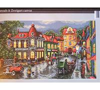 Merejka K-59 Die Altstadt - Patrón de punto de cruz, algodón, multicolor, 33 x 20 cm