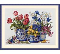 Merejka Kit de punto de cruz - Spring Garden en azul (K-195)