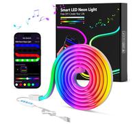 MeRGBW-Home Tiras LED Neon 1M, Luces LED Strip RGB de Neón de DIY Siliconecon, Control por App, Inteligente Control Segmentado Modo Música y Escena Arcoíris para Habitación Gaming, Fiesta, Dormitorio