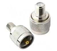 Merghurn F hembra a UHF macho PL-259 RF adaptador coaxial 2 piezas, convertidor de conector coaxial para antena, radio, radio CB, comunicación inalámbrica, equipo de radio jamón
