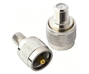 Merghurn F hembra a UHF macho PL-259 RF adaptador coaxial 2 piezas, convertidor de conector coaxial para antena, radio, radio CB, comunicación inalámbrica, equipo de radio jamón