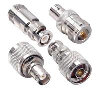 Merghurn Paquete de 4 adaptadores coaxiales N a BNC, conectores coaxiales macho/hembra a macho/hembra para antenas, radios, LMR