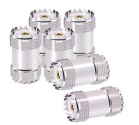 Merghurn SO-239 Conector de barril 6 unidades, PL-259 UHF hembra a hembra acoplador coaxial adaptador RF, conector de extensión SO239 para antena de radio CB/Jamón, medidor SWR, extensión de cable