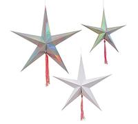 Meri Meri, decoraciones de estrella fugaz, 3 tamaños, paquete de 3