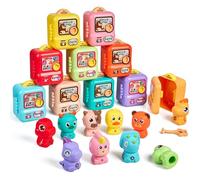 Meribbit Tren de Aprendizaje Montessori - Juguete Educativo con 5 Cerraduras y Animales para Niños 2 3 4 Años, Juego de Motricidad Fina y Colores