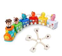 Meribbit Tren de Aprendizaje Montessori - Juguete Educativo con 5 Cerraduras y Animales para Niños 2 3 4 Años, Juego de Motricidad Fina y Colores