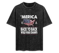 Merica Back to Back World War Champs T-Shirt Unisex Black tee 3XL