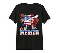 Merica Baseball Dabbing 4th of July Patriotic American Flag Camiseta Premium