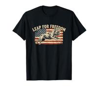 Merica Bulldog Francés Bandera Americana Salto por la Libertad Camiseta