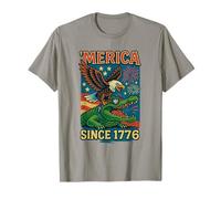 Merica Desde 1776 Águila Patriótica y Gator USA America Camiseta