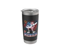 Merica Football Dabbing 4th of July Patriotic American Vaso térmico de acero inoxidable de doble pared