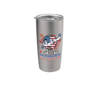 Merica Football Dabbing 4th of July Patriotic American Vaso térmico de acero inoxidable de doble pared
