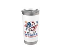 Merica Football Dabbing 4th of July Patriotic American Vaso térmico de acero inoxidable de doble pared
