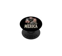 Merica Labrador Negro con Pipa, Bandera patriótica Americana PopSockets PopGrip Adhesivo