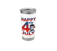 Merica Lincoln American Flag Sunglasses Happy 4th of July Vaso térmico de acero inoxidable de doble pared