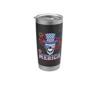 Merica Skull Firework 4th of July Patriotic American Flag Vaso térmico de acero inoxidable de doble pared