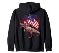 Merica Trex Dinosaur 4th of July America Flag Patriotic Sudadera con Capucha