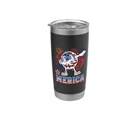 Merica Volleyball Dabbing 4th of July Patriotic American Vaso térmico de acero inoxidable de doble pared