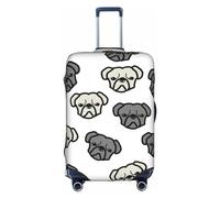 Merican Dog Head - Funda protectora para equipaje de viaje, elástica, a prueba de arañazos, varios tamaños, White, L