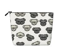 Merican Dog Head - Neceser portátil de cáñamo falso, bolsa de maquillaje grande, resistente al agua, bolsa de aseo de viaje