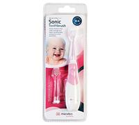 Meriden Kiddy Cepillo de dientes sónico para niños de 0 a 4 años, cepillo de dientes eléctrico de pingüino con luz LED, temporizador inteligente, 2 cabezales de cepillo suave, resistente al agua, cepillo de dientes acústico para niñas y niños (rosa)