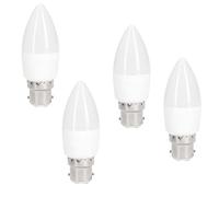 Meridian Bombillas LED de vela de ópalo BC de 5,5 W (paquete de 4) | Paquete múltiple de 3000 K blanco cálido