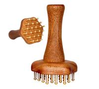 Meridian Brush - Herramienta de masaje de madera y latón | 8,5 x 14 cm diseño ergonómico de rodillo y peine | Masajeador de de cuerpo completo para abdomen, espalda, cara, piernas y uso en