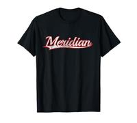 Meridian Idaho Mississippi Vintage Varsity Distressed Camiseta
