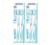 meridol 4 cepillos de dientes de mano para una limpieza suave de los dientes en el borde de las encías