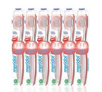 meridol Cepillo de dientes de cuidado suave, 6 unidades, cepillo de dientes manual para encías sensibles al dolor y dientes sensibles, varios colores