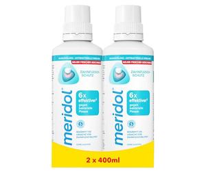 meridol Enjuague bucal 2 x 400 ml - efecto antibacteriano para dientes y encías sanos, sin alcohol