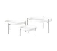 MERIGLARE 3 Piezas Expositor Cerámica con Patas Hierro Redondo Postres con Banja Cerámica Elegan para Bodas, Plateado, Trípode+Juego 3P