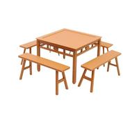 MERIGLARE 5 Piezas Silla Miniatura Casa de Muñecas Set de Muebles Miniatura Ornamentales Mesa Y Bancos Simulación Hecha a Mano Adecuado para Colección de Mueble, S