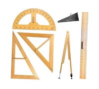 MERIGLARE 5 reglas grandes para enseñar matemáticas, transportador, material didáctico, herramientas de medición de geometría, oficina, triángulo de 60°,