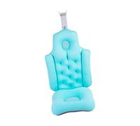 MERIGLARE Almohada de Baño Ergonómica con Soporte para Cabeza Y Cuello Accesorios Impermeables Diseño Adaptable Recomendada para Adultos en El Hogar, Azul, Individual