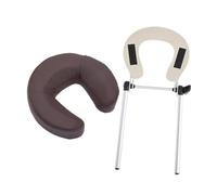 MERIGLARE Almohada Facial de Masaje con Cuna U Regulable Reposacabezas Ergonómico Soporte para Cabeza Y Cuello Kit para Colchón PU Resistente Al Agua E, CafÉ, tal como se describe