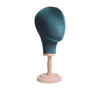 MERIGLARE Cabeza de maniquí para exhibición de pelucas, soporte de mesa estable, de moda, portátil, con base de madera, versátil para centros comerciales, Verde Oscuro