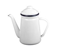 MERIGLARE Cafetera Enamel de Acero Frío Recubierta Adecuada para Hervir Agua Preparar Leche Apta para Hogar Restaurante, blanco, tal como se describe