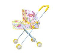 MERIGLARE Carrito para Muñecas Plegable Cochecito Simulador Plegable Material PP Y Hierro Adecuado para Fomentar La Comunicación Y Actividades Lúdicas, Amarillo