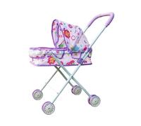 MERIGLARE Carrito para Muñecas Plegable Cochecito Simulador Plegable Material PP Y Hierro Adecuado para Fomentar La Comunicación Y Actividades Lúdicas, Violeta