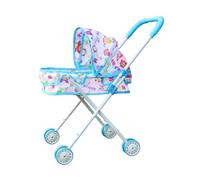 MERIGLARE Carrito para Muñecas Plegable Cochecito Simulador Plegable Material PP Y Hierro Adecuado para Fomentar La Comunicación Y Actividades Lúdicas, Azul