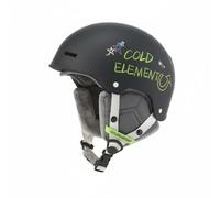 MERIGLARE Casco de Esquí para Niños con Orejeras Calientes Extraíbles Material Absorbente de Impactos Cierre con Rueda Personalizada y Entradas de Aire, Graffiti Negro+Verde