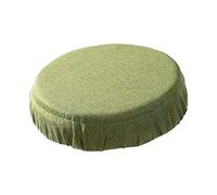 MERIGLARE Cojín de Asiento Redondo Plegable para Taburete Cubierta Portátil Transpirable Material Suave Apropiado para Viaje Camping Jardín Salón Autobús, Imitar Lino Verde