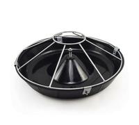 MERIGLARE Comedero para Lechones Comedero Contenedor Plato Tolva de Plástico Fuerte con Borde Reforzado y Hierro Galvanizado Acceso Múltiple y Estable Cono, Negro, 52cm Capa Única 8 Agujeros