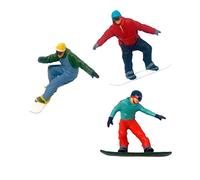 MERIGLARE Conjunto de 3 Figuras de Resina en Miniatura de Esquiadores para Maquetas de Paisajes, D