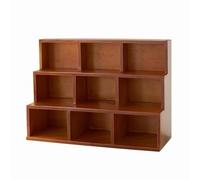 MERIGLARE Estantería de Pared de Madera Organizador Repisa Cubículo Módulo Multifuncional con Niveles y Separadores Rutinas y el Espacio Adecuada para, Marrón Madera De Pino