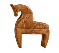 MERIGLARE Estatua de Caballo Decorativa Tallada con Líneas Artesanales Adorno Vintage de Madera para Coleccionistas Figura para Mesa Y Estante Adecuada para Reg, MarrÓn, Individual