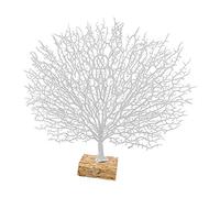 MERIGLARE Estatua de Estatuilla de Rama de árbol de Coral con Base de Resina Decoración de Coral Marino - Blanco, Individual
