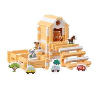 MERIGLARE Juego de Bloques de construcción, construcción, Rompecabezas 3D, Juguete, casa de Madera para niños de 3, 4, 5 y 6 años, Regalo de cumpleaños